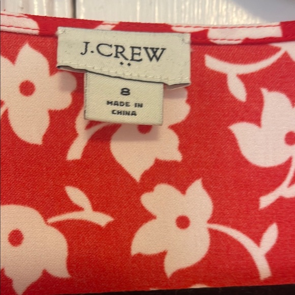 J. Crew Red and White Floral Dress - Picture 1 of 8